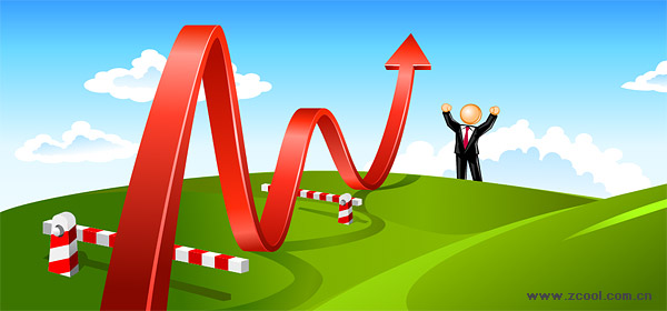 职场跨越障碍矢量素材