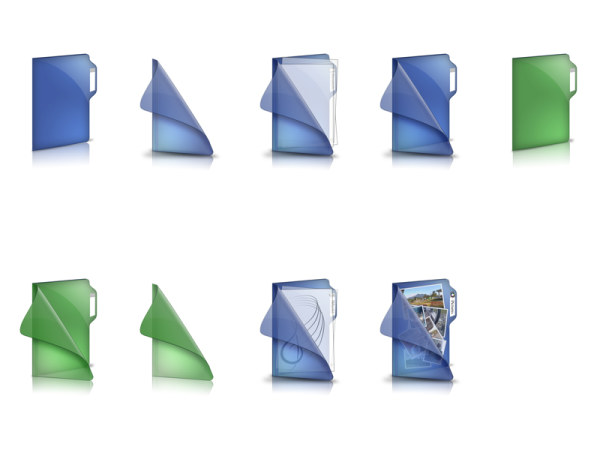 折角效果超大文件夹图标png