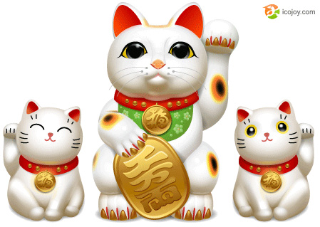 招财猫图标（png、ICNS、ico、gif）