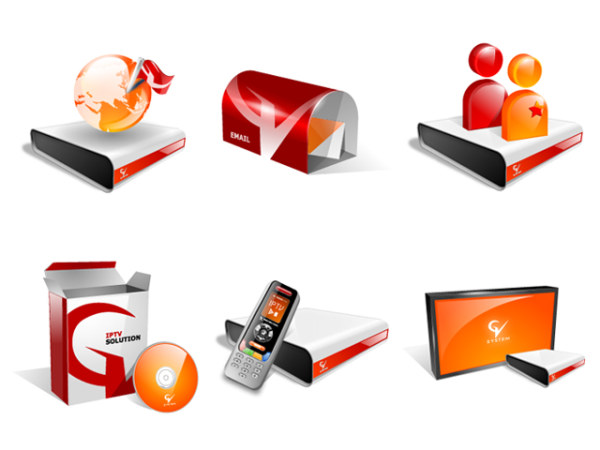 水晶风格IPTV网络电视图标png