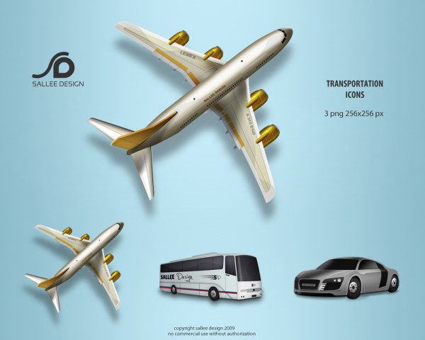 飞机巴士轿车png图标