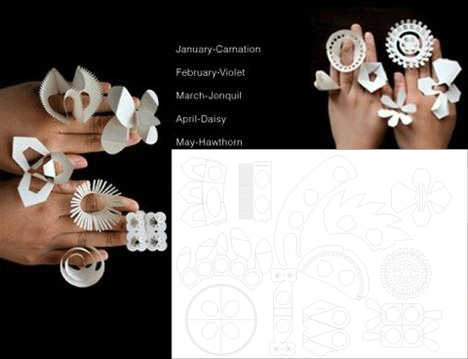 浪漫纸戒指矢量素材