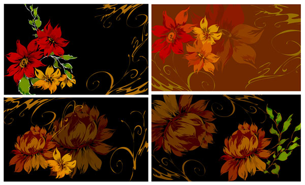 梦幻花朵矢量素材-7