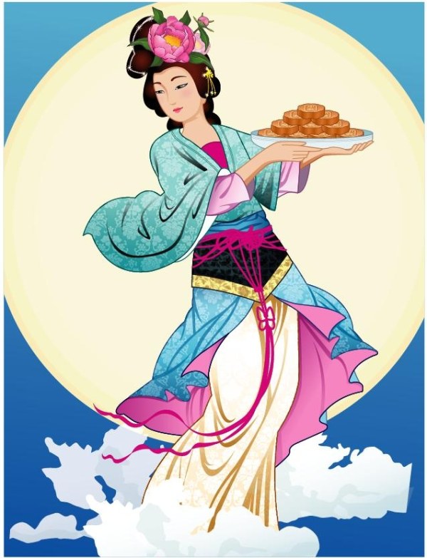 中秋嫦娥仙女矢量素材-15