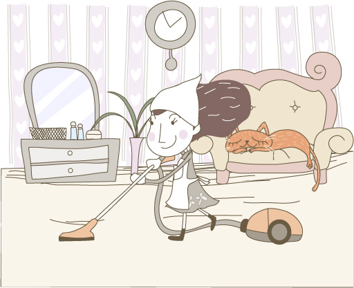 可爱线条插画矢量素材-7