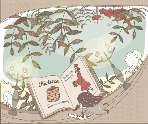 可爱线条插画矢量素材-34