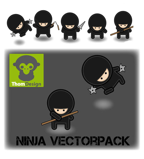 Ninja卡通人物矢量素材