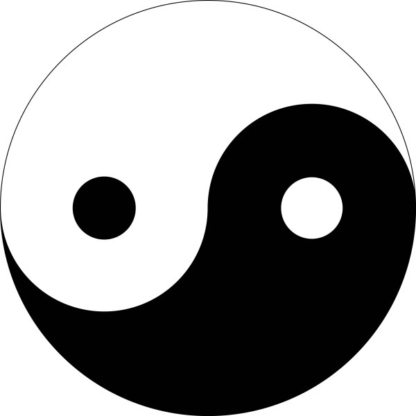 黑白八卦鱼矢量素材