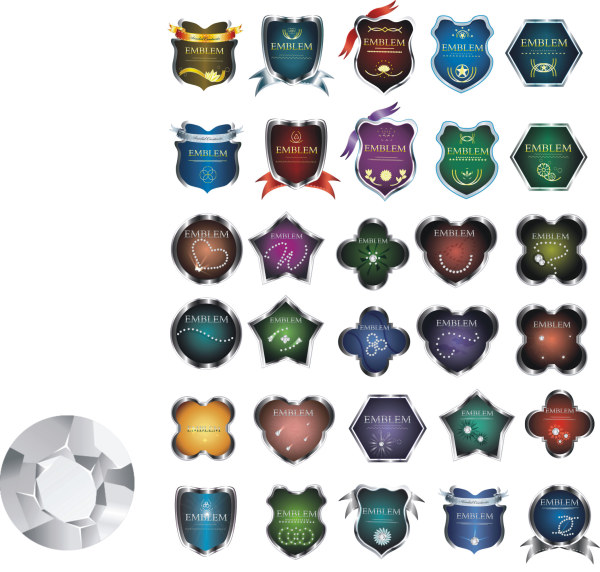 金属徽章矢量素材