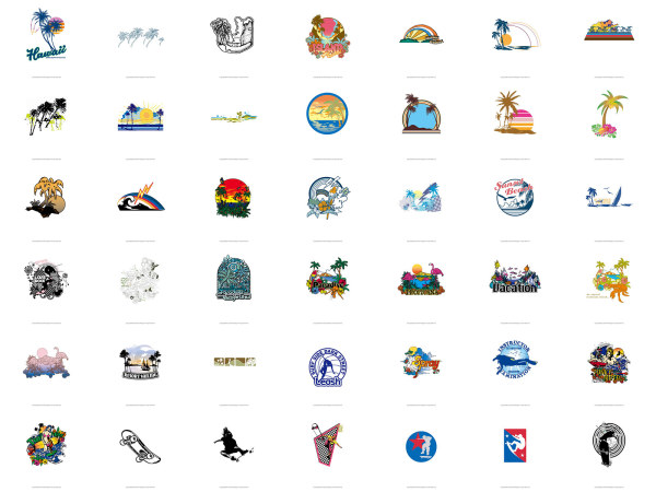 潮流服饰印花图案矢量素材-2（43款）