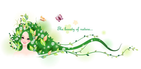 精美女性花纹矢量素材！