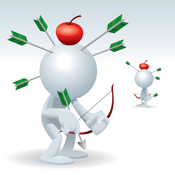 两败俱伤的3D小人矢量素材