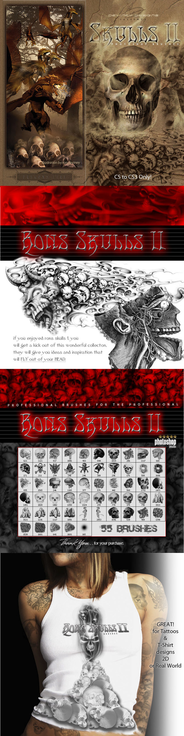 &nbsp;Rons&nbsp;公司出品的高清晰骷髅笔刷1