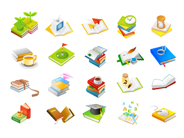 书籍系列图标矢量素材之五