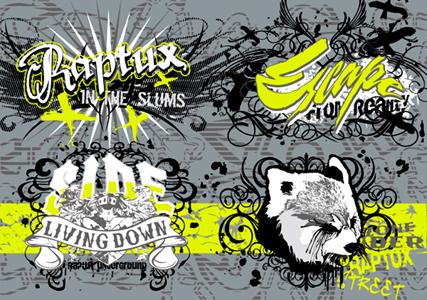 几款潮流时尚印花图案矢量素材