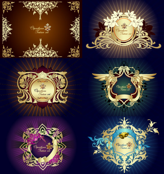 6款漂亮的欧式花纹边框矢量素材-2