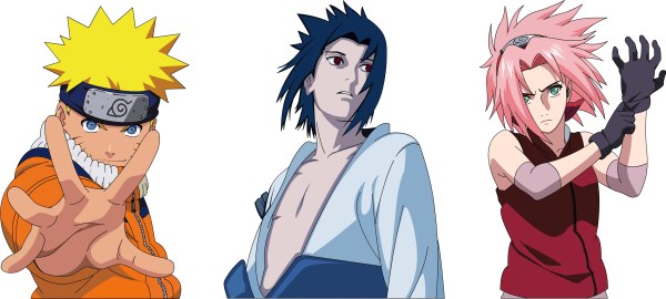 FLASH矢量绘画原件《鸣人&nbsp;佐助&nbsp;小樱》