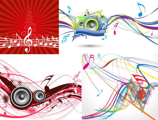 5款潮流动感音乐元素矢量素材