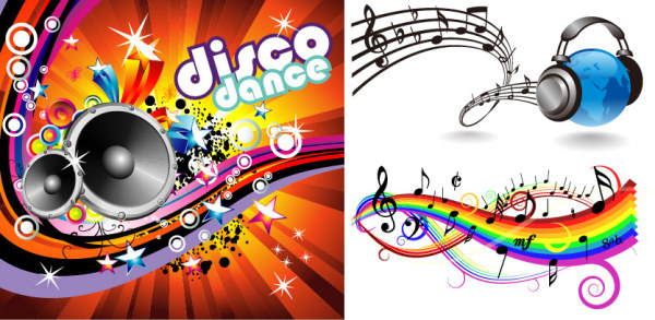 潮流音乐主题矢量素材