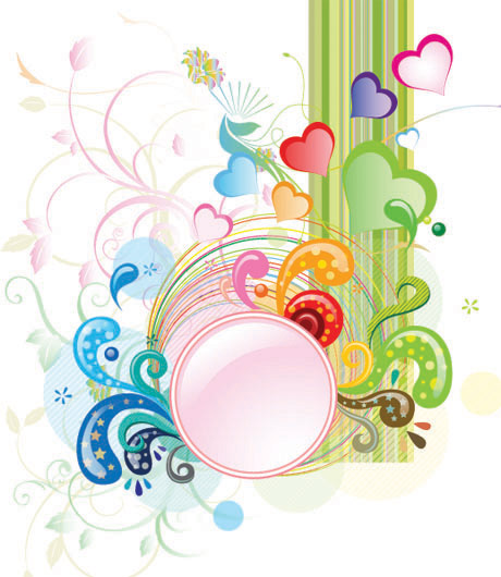 潮流装饰心型矢量素材