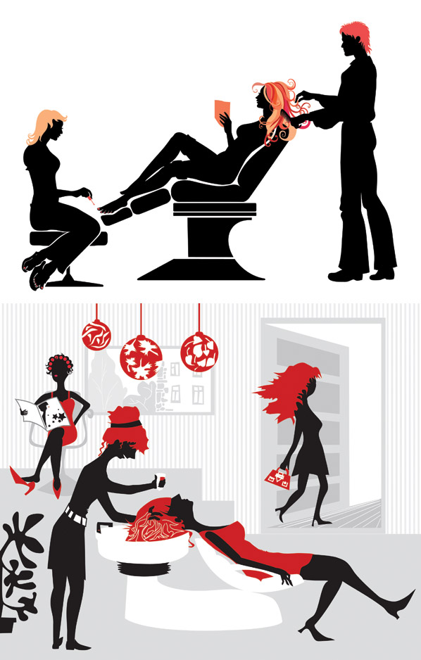 美发插画矢量素材