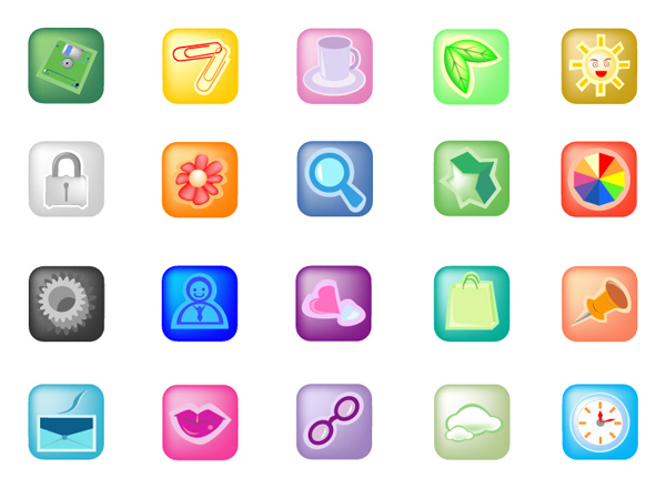 方形小图标矢量素材