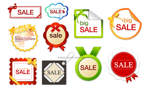 10个可爱的销售打折吊牌矢量素材