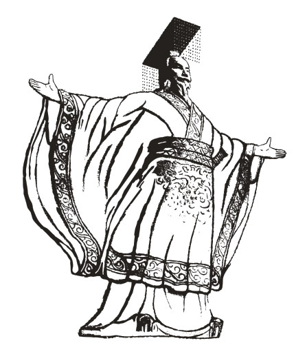 秦始皇线描图矢量素材