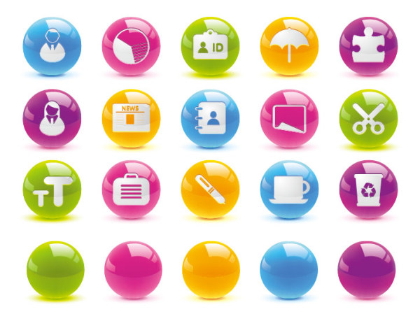 质感水晶球按钮图标矢量素材