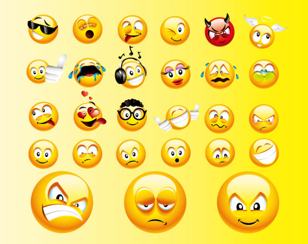 一套经典的表情图标矢量素材