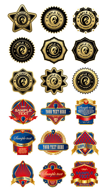 各种形状Label矢量素材