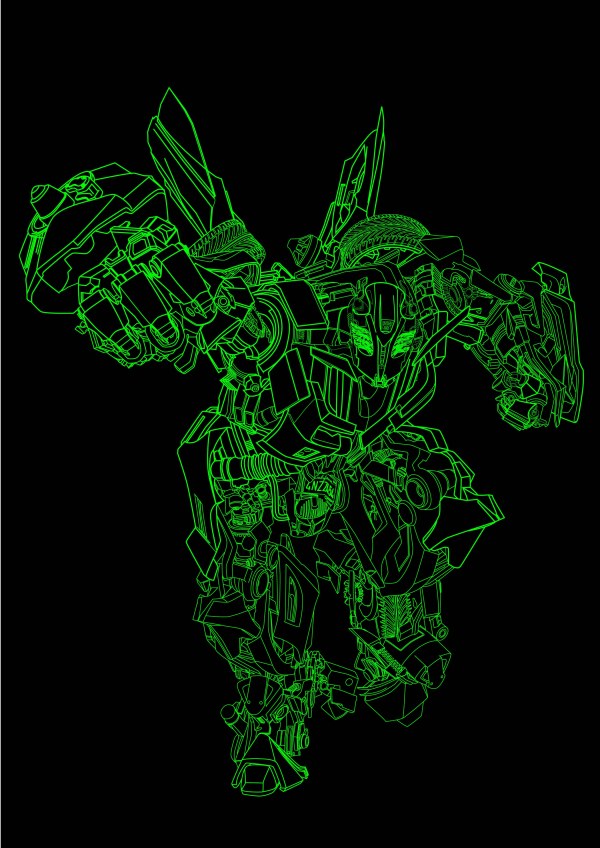 giggle矢量-线描大黄蜂