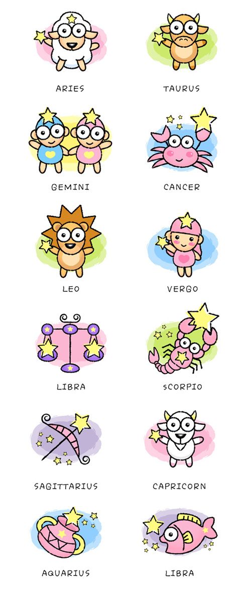 卡通12星座矢量素材（B）