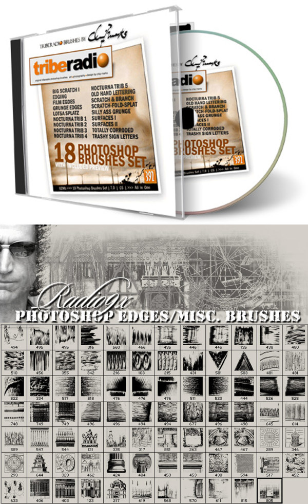 Ron's&nbsp;&nbsp;公司出品的高清晰Triberadio笔刷集之二&nbsp;（Edging）