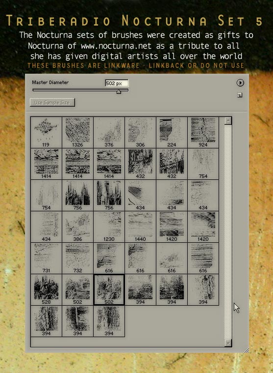 Ron's  公司出品的高清晰Triberadio笔刷集之十（Nocturna Set 5）