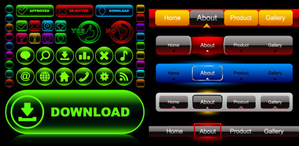 按钮导航条矢量素材