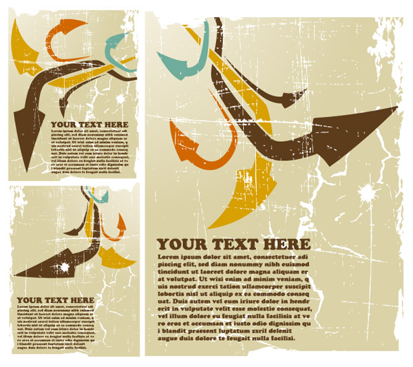 怀旧动感箭头矢量素材