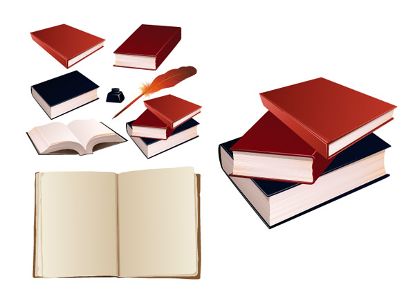 旧书本矢量素材