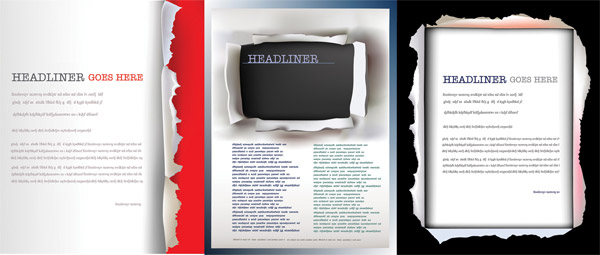 撕破的纸张矢量素材