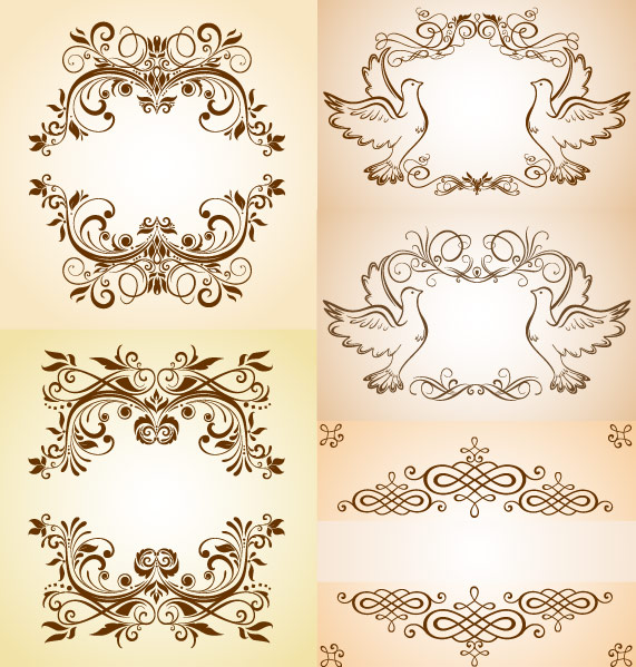 漂亮的花纹矢量素材