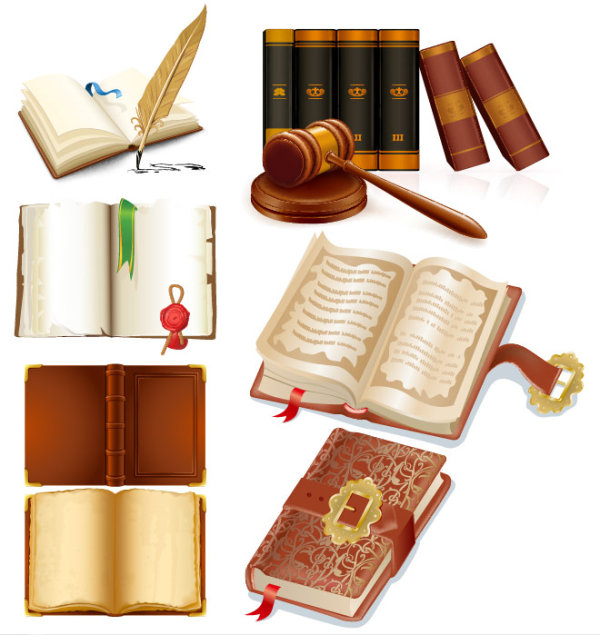 旧书本矢量素材