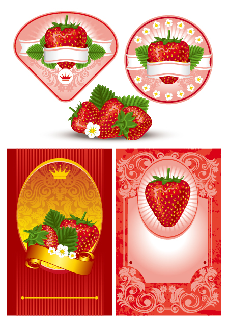 草莓主题矢量素材