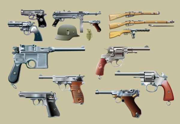 枪支矢量素材
