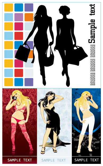 女性主题矢量素材