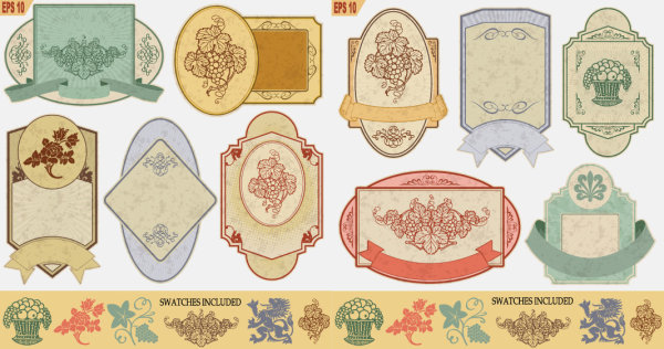 古典label图形矢量素材