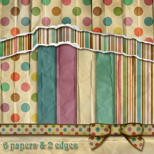 6款高清晰褶皱图案（ 2款撕纸图案）