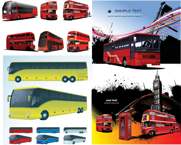 公交巴士矢量素材