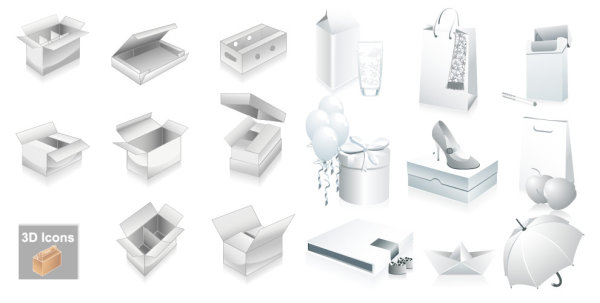 空白纸盒物品等矢量素材