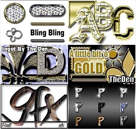 金色、钻石闪光字体PS样式及动作集