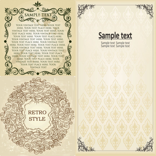 老式环纹框矢量素材